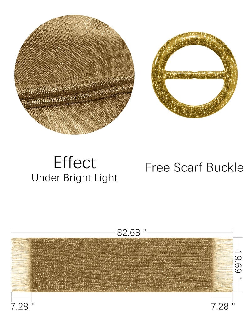 BANETTETA Gold Shawl for Women Dressy Shawls and Wraps for Evening Dresses with Buckle for Evening Party Dresses Wedding Party Dress (Gold) - Image 4